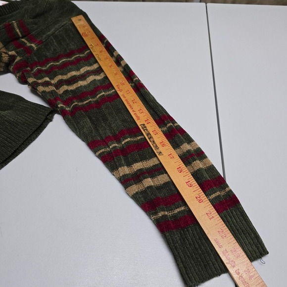 Vintage Monte Carlo Sweater Mens 42 Medium Green Striped Lambs Wool Y2K Retro - Picture 11 of 13